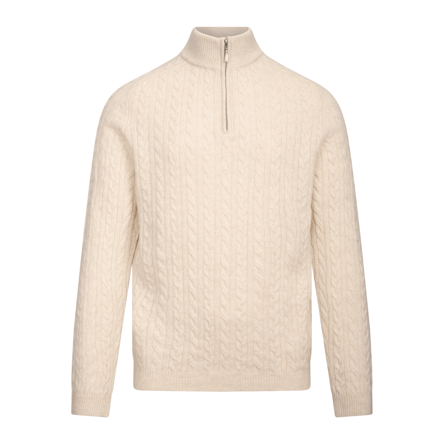 Edward Half-Zip Cream Melange