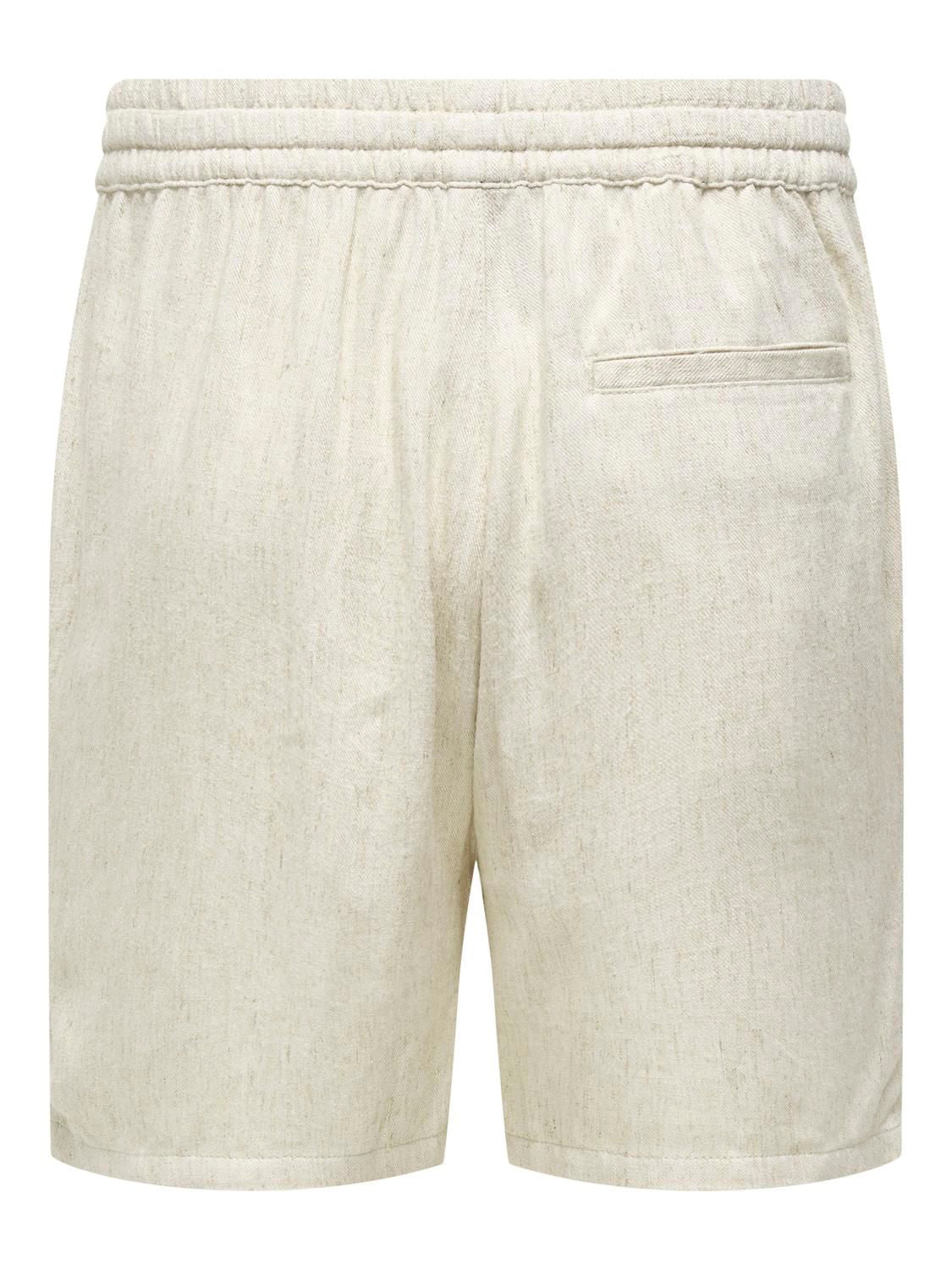 Onstel Visc Lin Shorts 0075 Cs Oatmeal