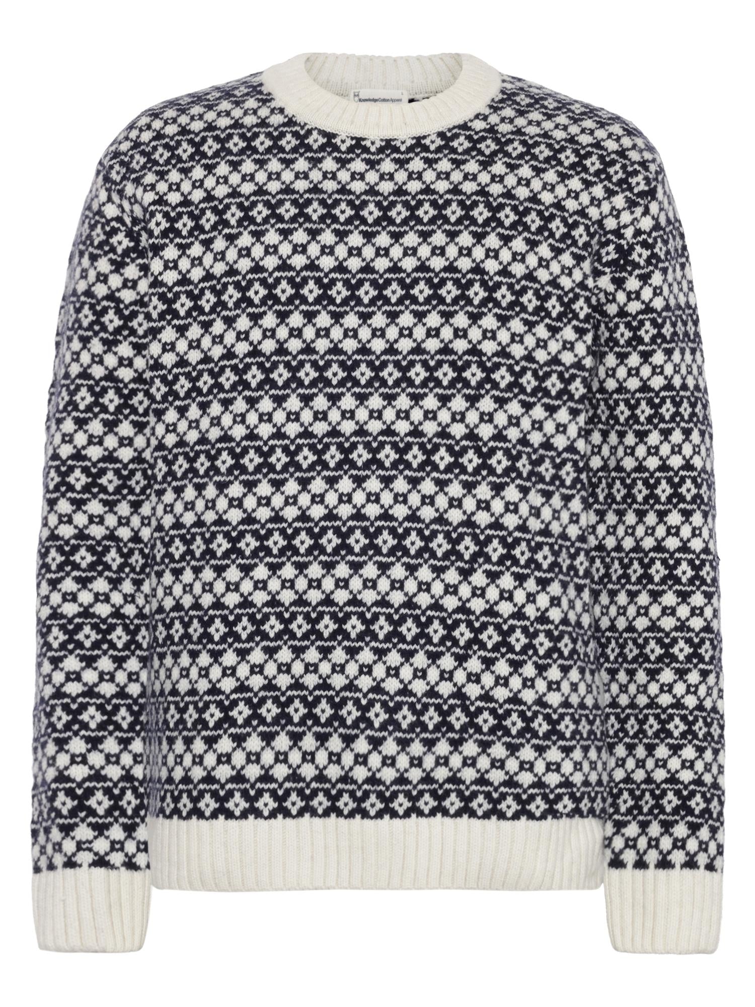 Lambswool crew neck knit RWS Blue Stripe