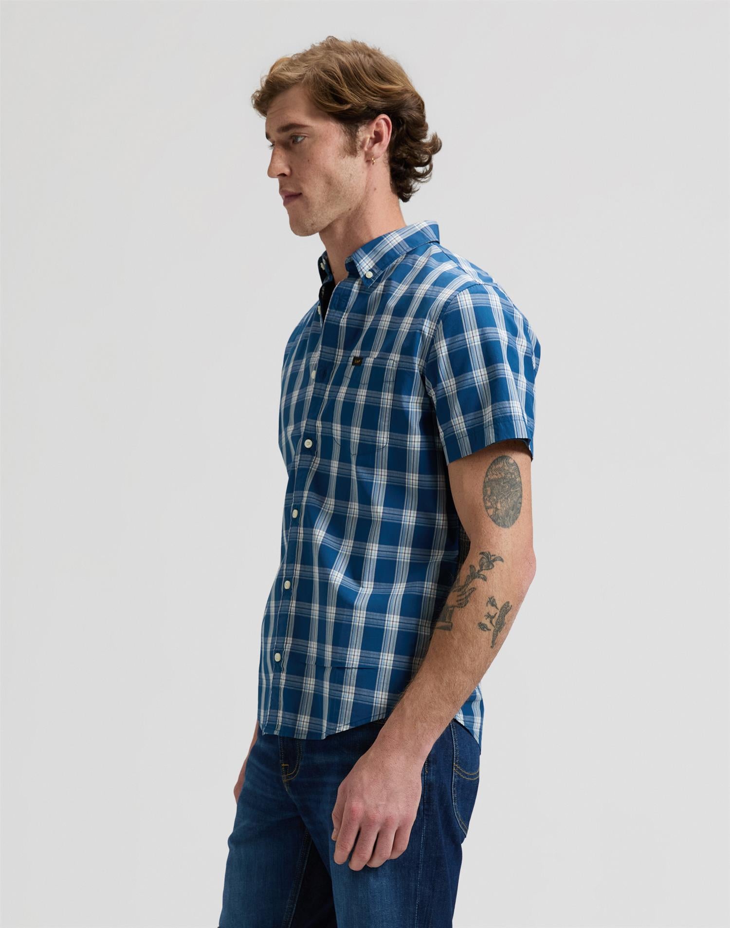 Lee button down Blå