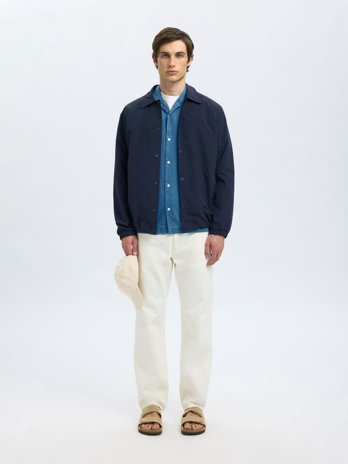 Slhrlxrick Denim Ss Shirt Medium Blue Denim