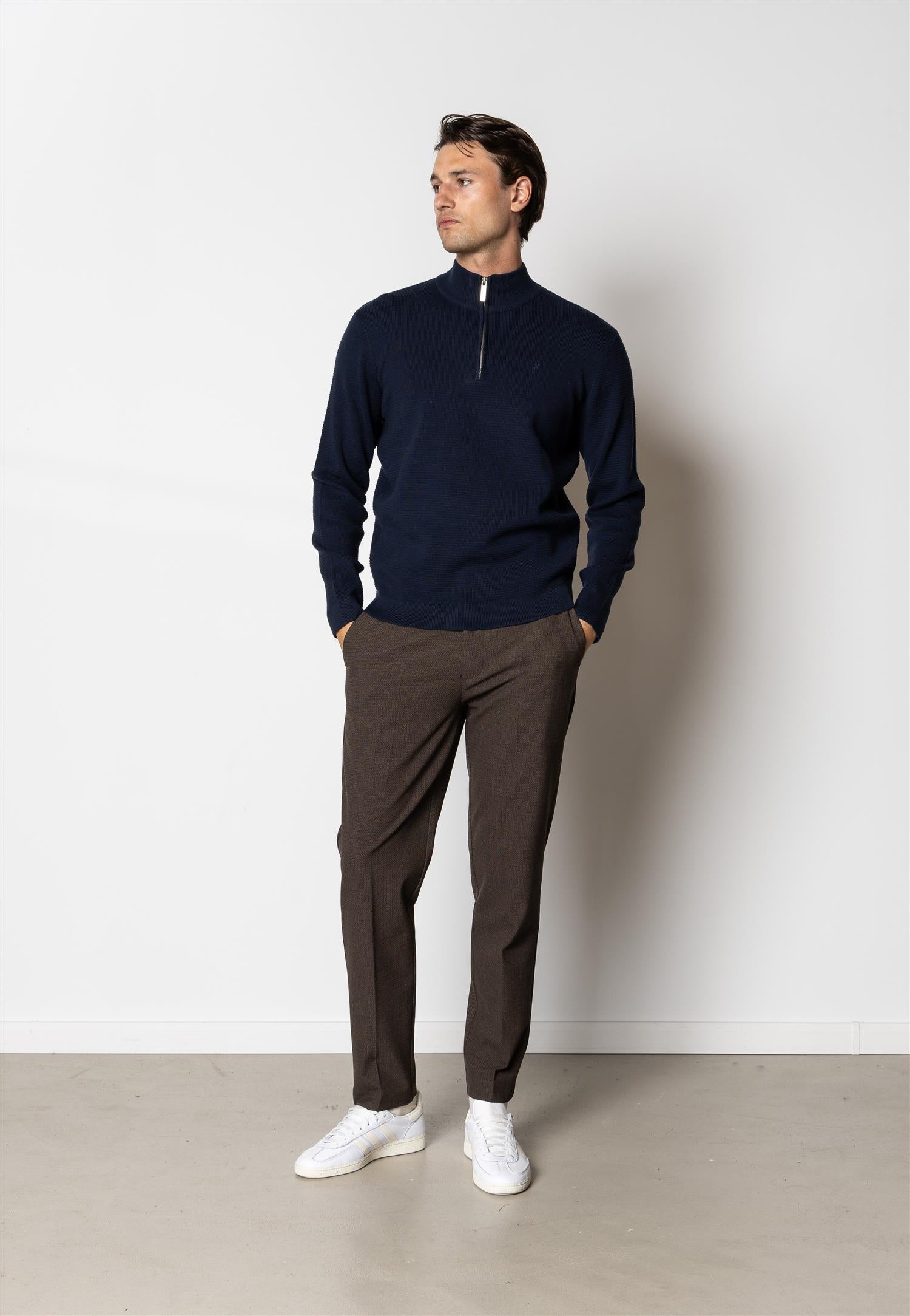 Oscar half-zip knit Navy