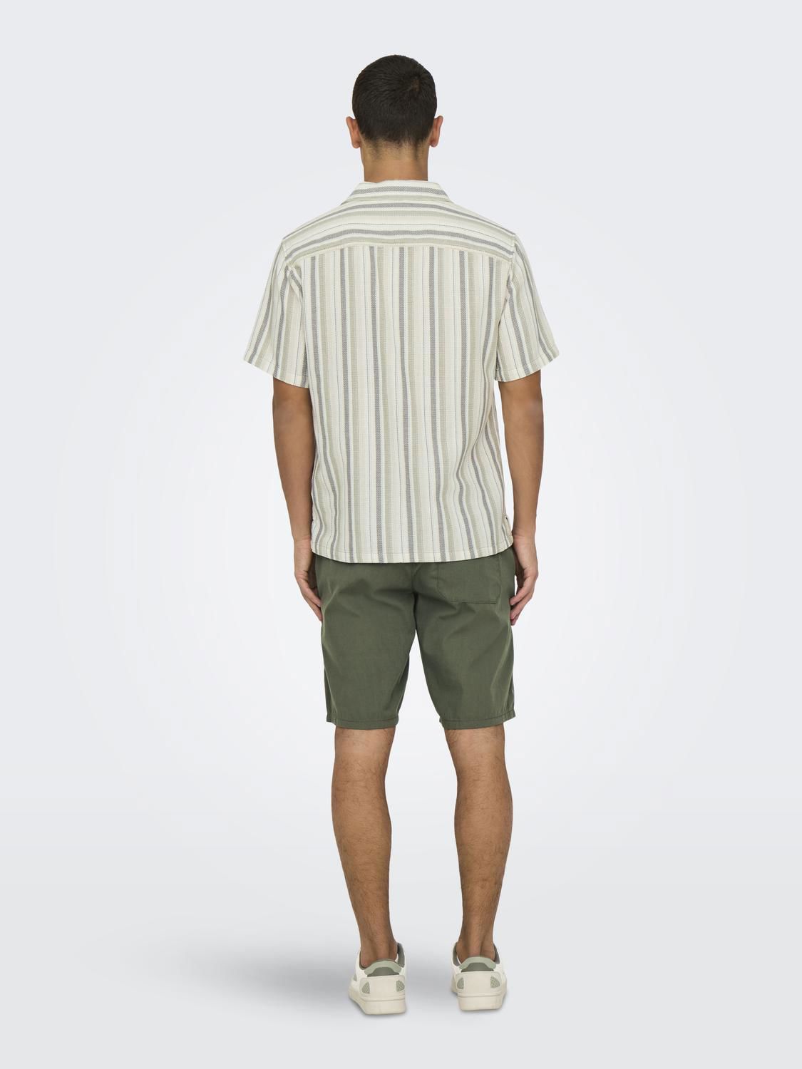 Onstrev Life Reg Stripe Ss Shirt Noos Seagrass Multi Stripe