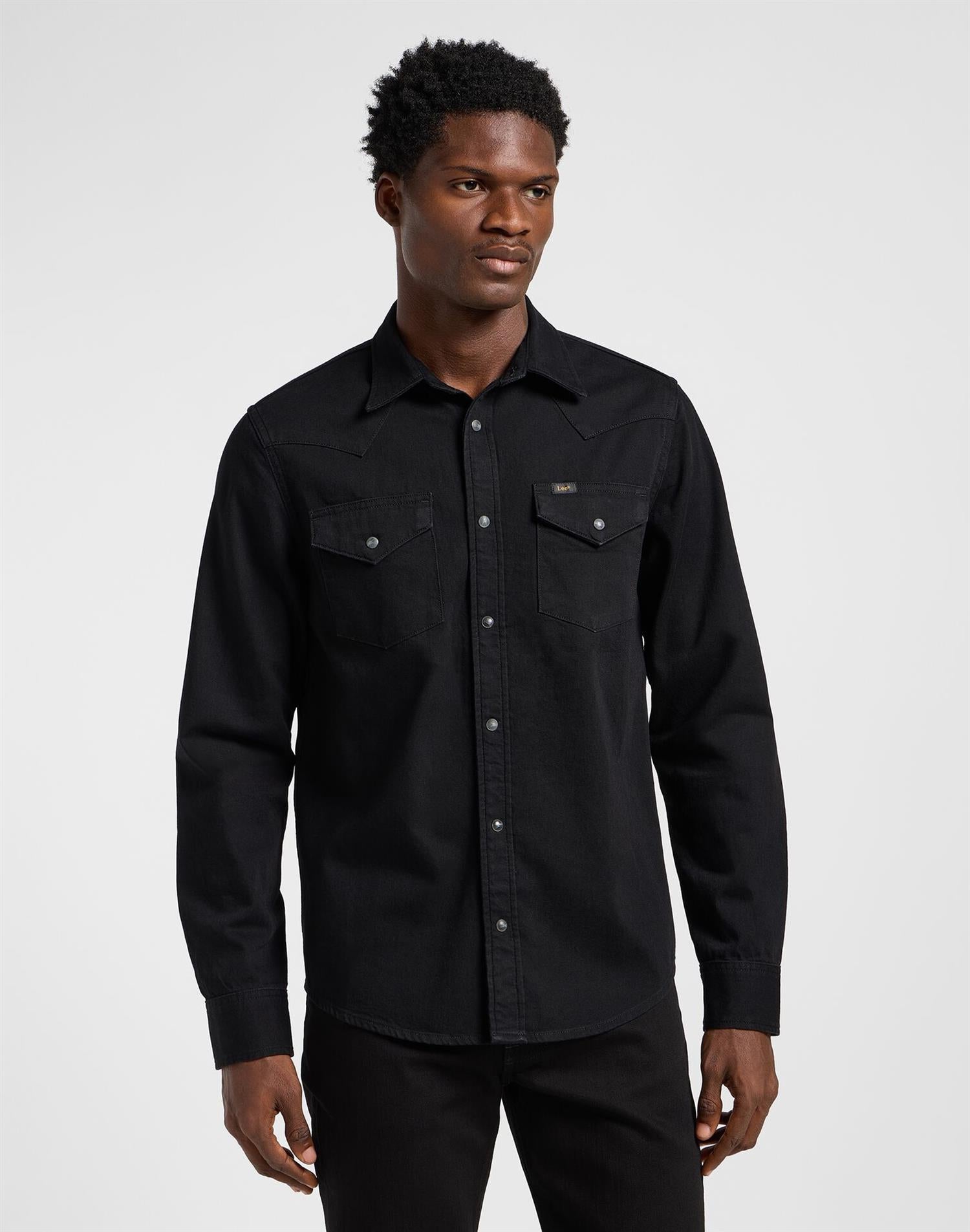 REGULAR WESTERN SHIRT Black