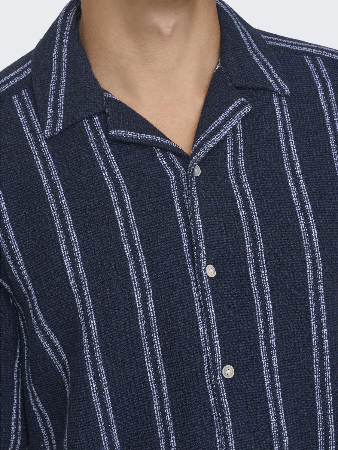 Onstrev Life Reg Stripe Ss Shirt Noos Dark Navy