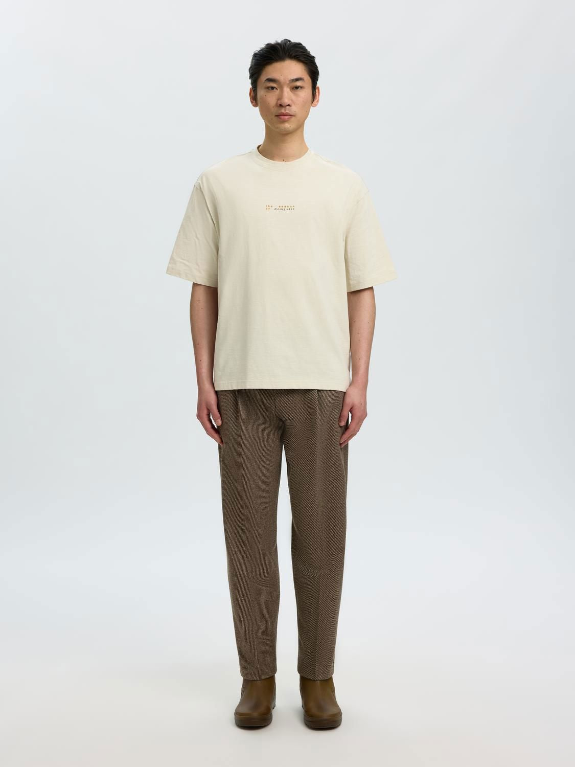 Slmdomestic Relaxdiesel Ss O-Neck Tee Silver Birch