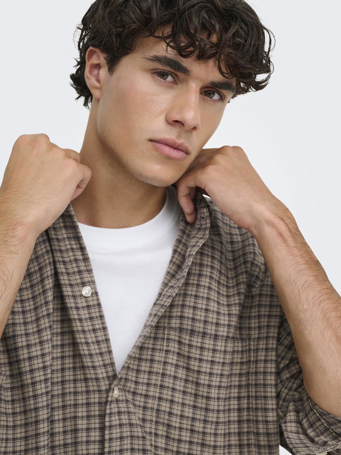 Onshale Flannel Check Shirt Rlx Fit Noos Travertine