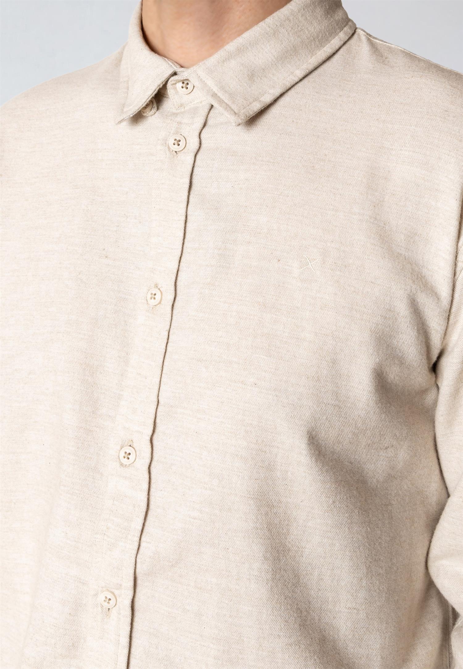 Russel Flannel Shirt Ecru Melange