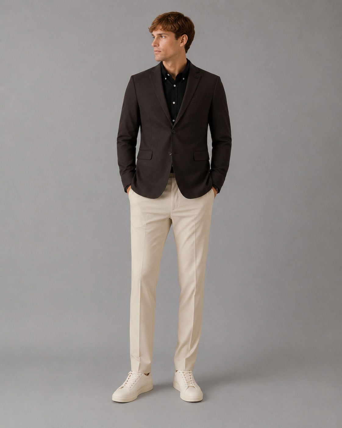 Brendon Jersey Blazer Dark Brown