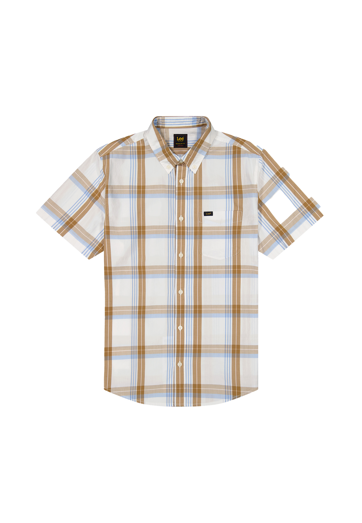 Lee Button Down SS Shirt Safari Halogen Plaid