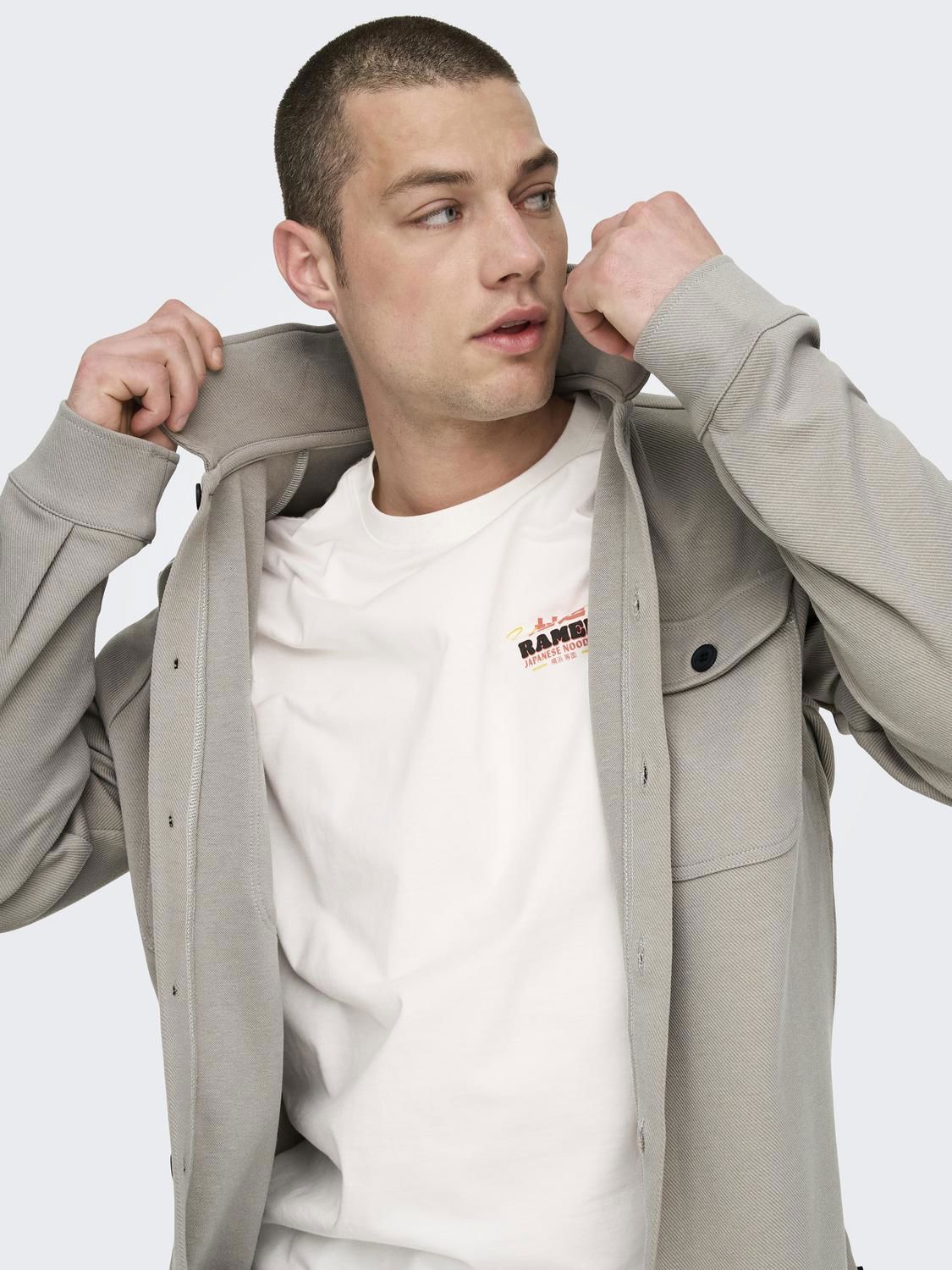 Onsnewkodyl Overshirt Sweat Noos Vintage Khaki Melange