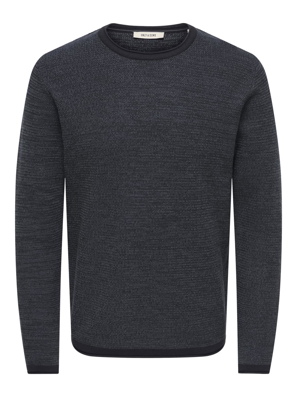 Onseric Reg 12 Struc Crew Knit Noos Dark Navy Turbulence