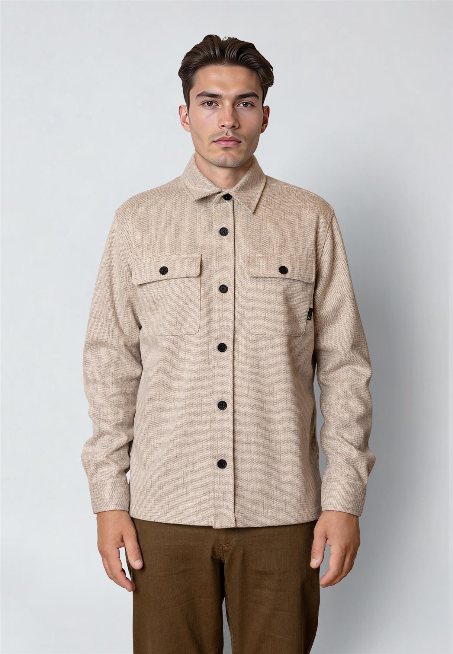 Barron Overshirt Beige Melange