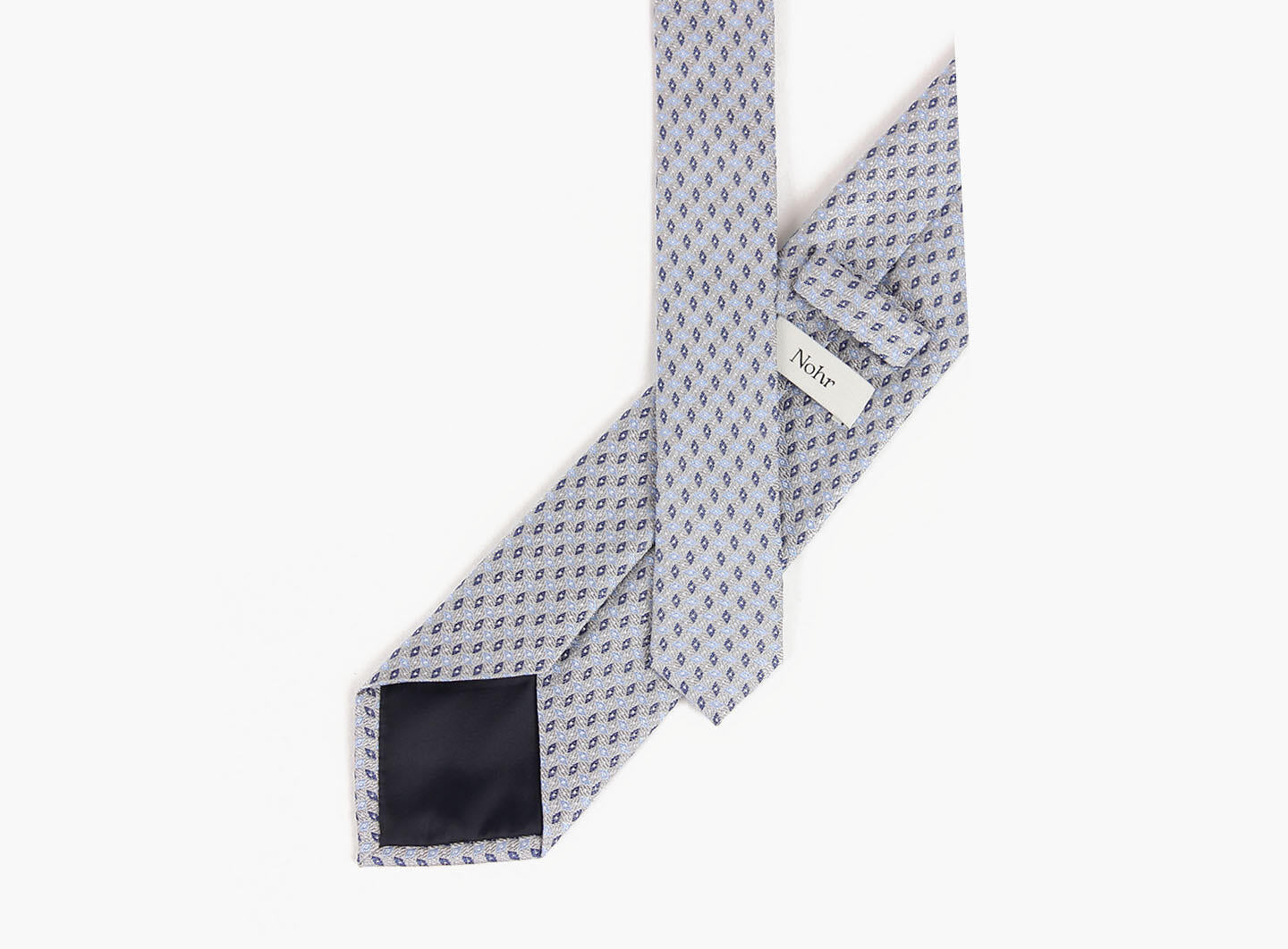 NOHR Silkeslips Robert grå mønster Grey