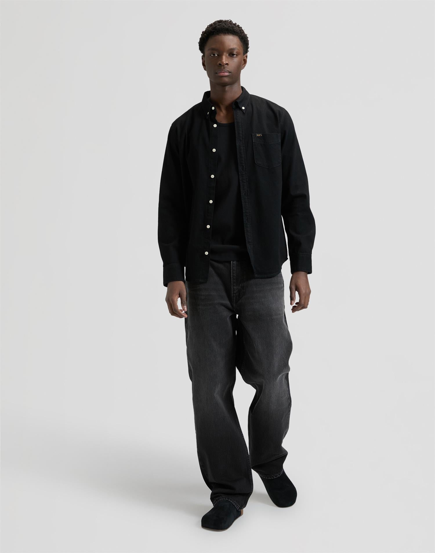 Lee button down Sort