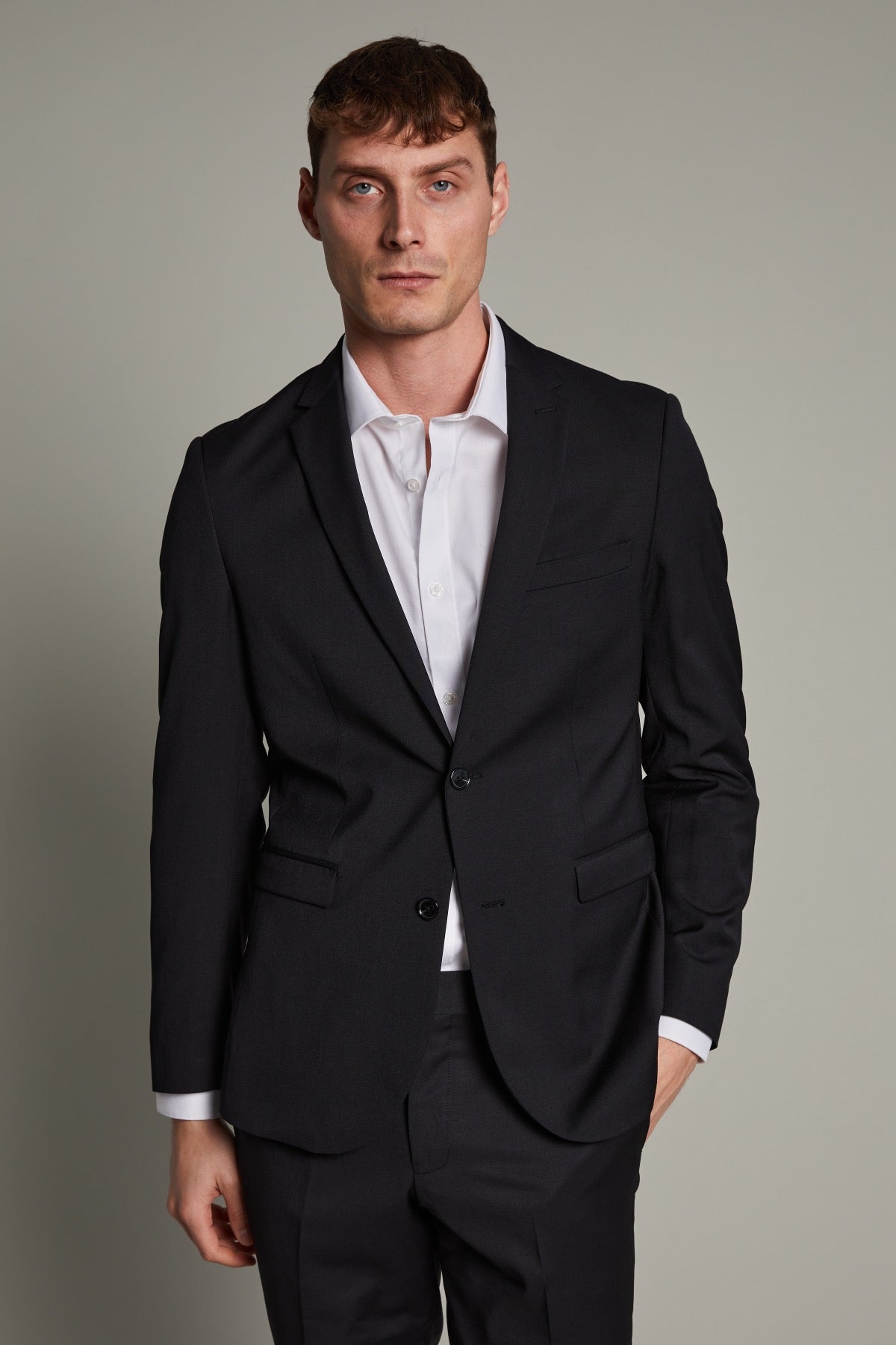 George F Stretch Suit Blazer Black