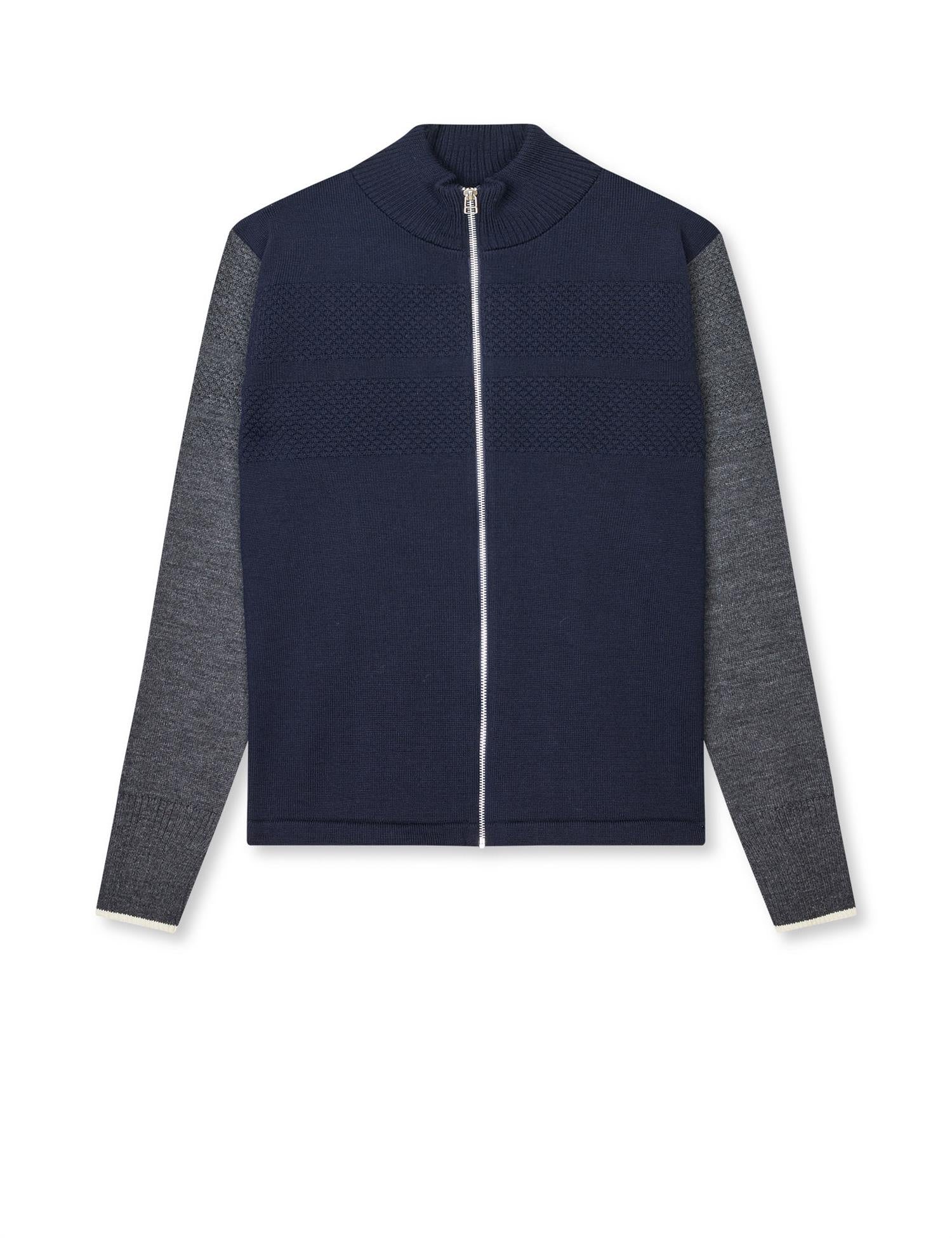 Wool klemens zip knit FAV Parisian Night