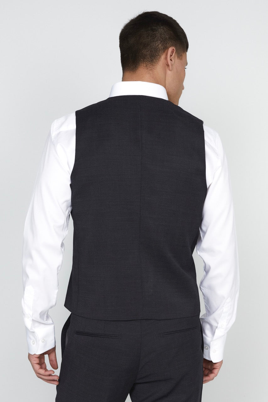 Breck Stretch Suit Vest Forged Iron