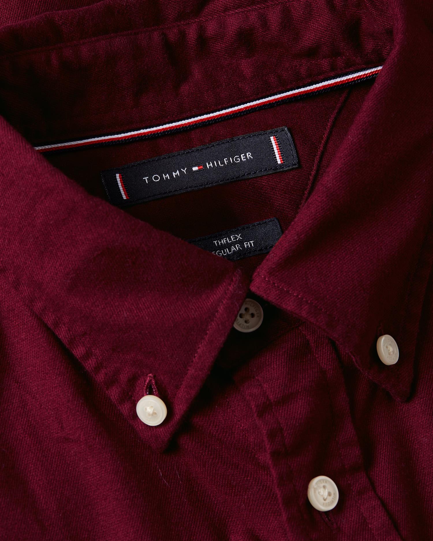 Flex Flannel Solid Rf Shirt Deep Rouge