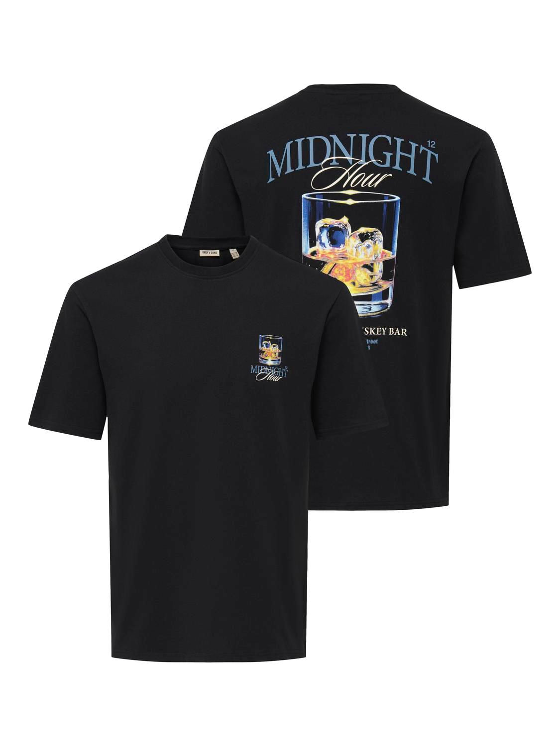 Onsfred Negroni Nights Ss Tee Black Midnight