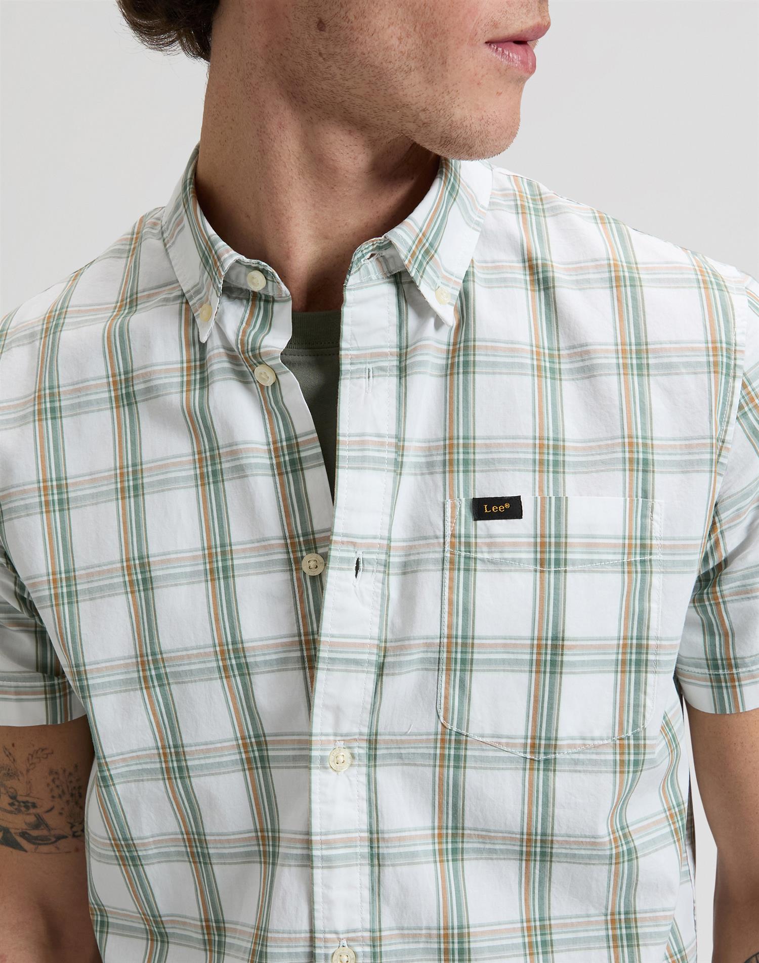 Lee button down Hvit