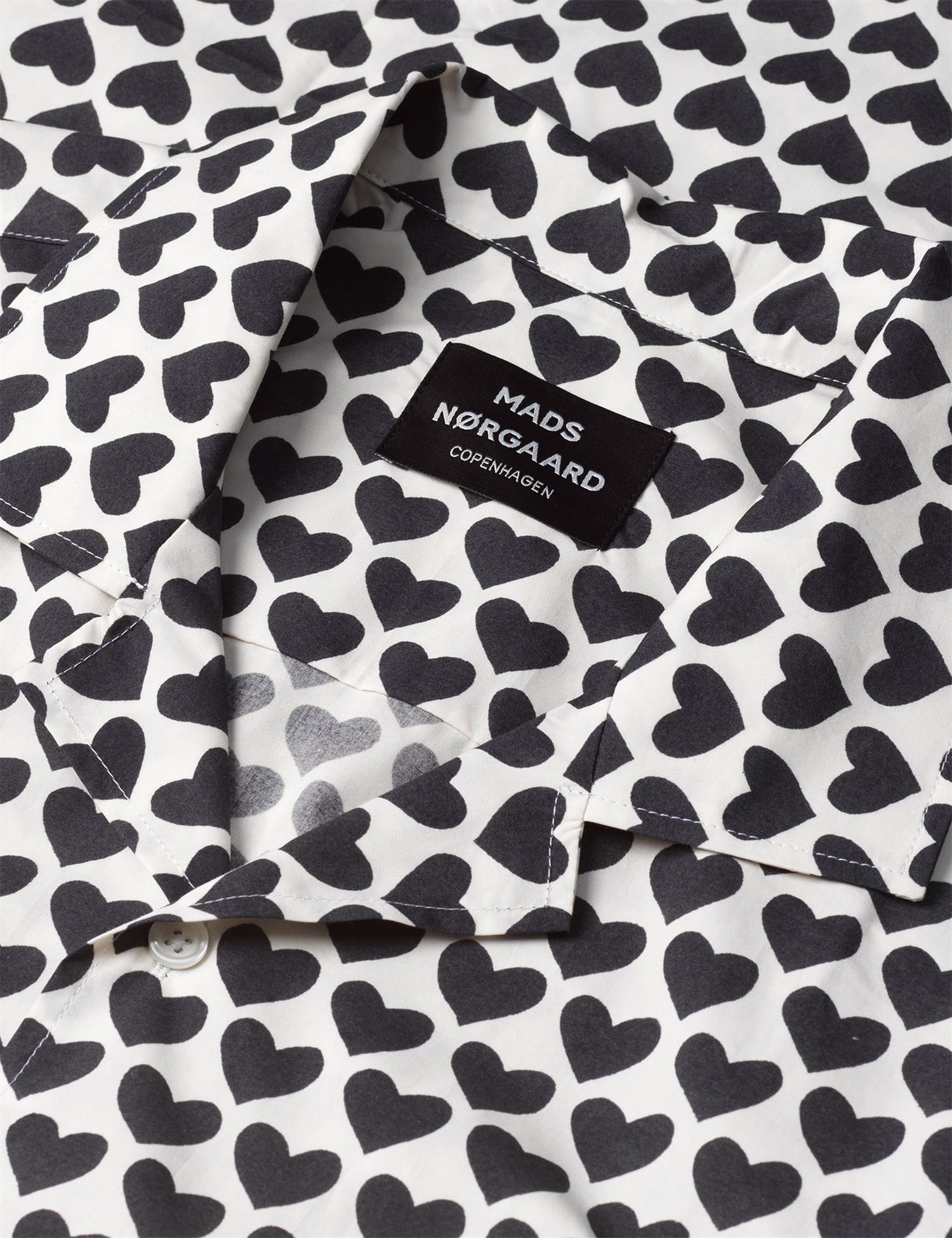 Organic Cotton Poplin Kenji Harts AOP Shirt SS Vanilla Ice