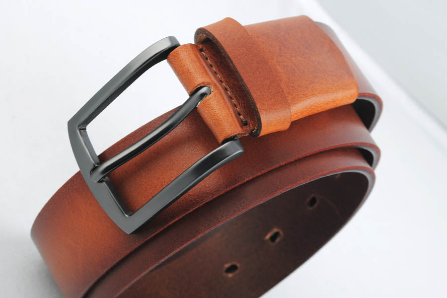 Leather belt Cognac
