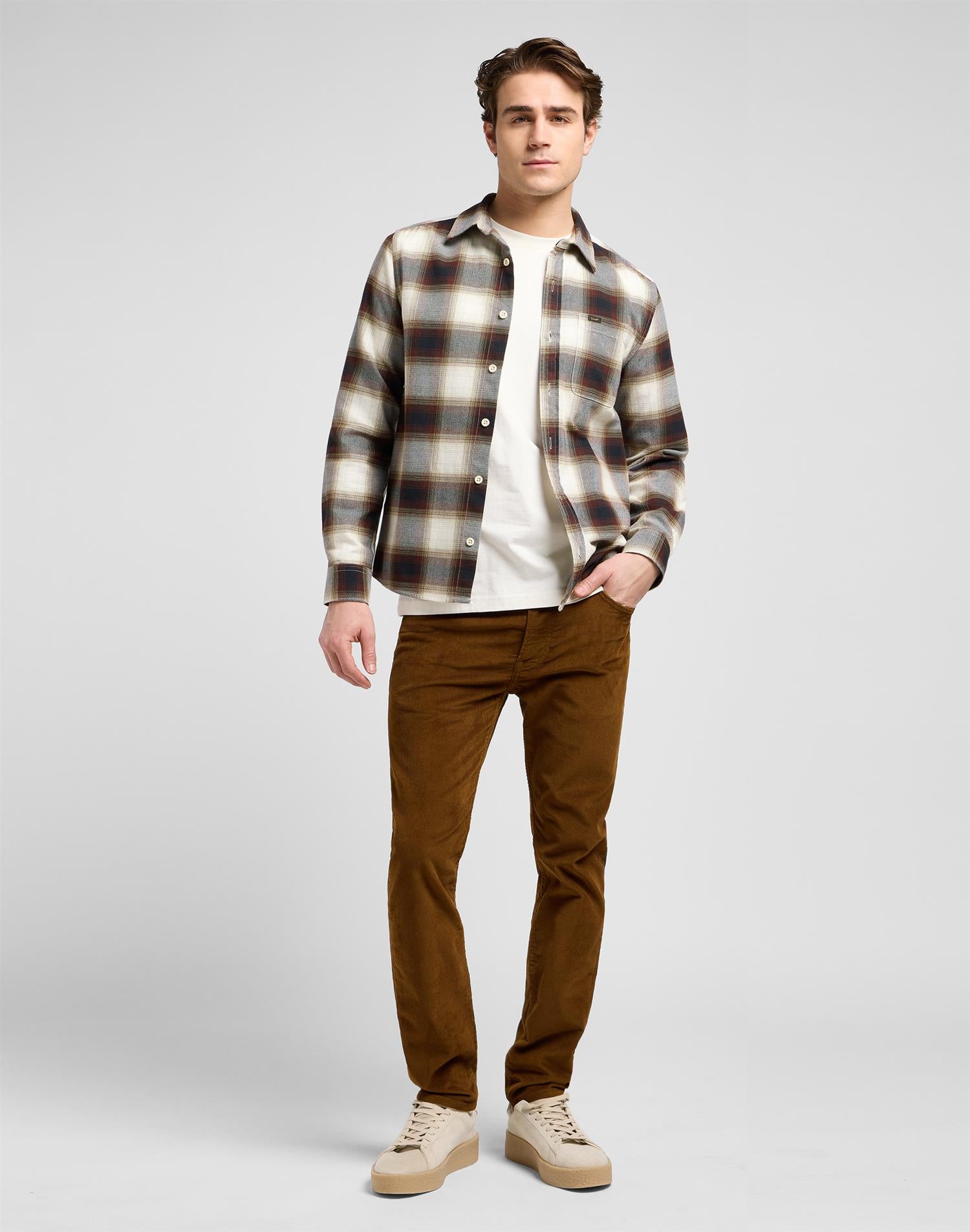 Leesure shirt Brentwood plaid White Mix