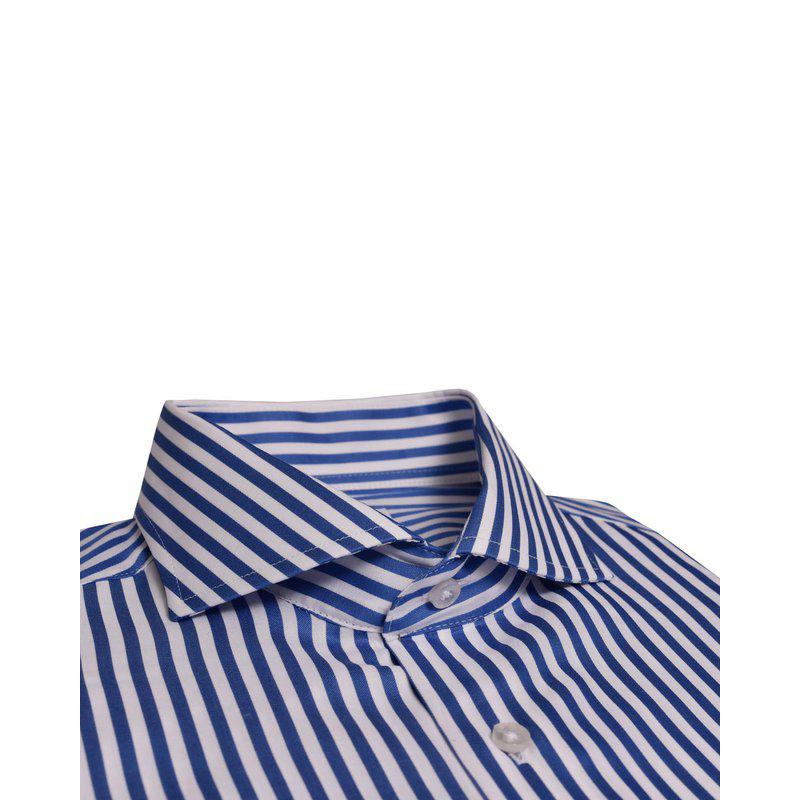 Slim Fit Skjorte – Blå/Hvit Stripet (Non-Iron) 115 Riviera Blue Stripe