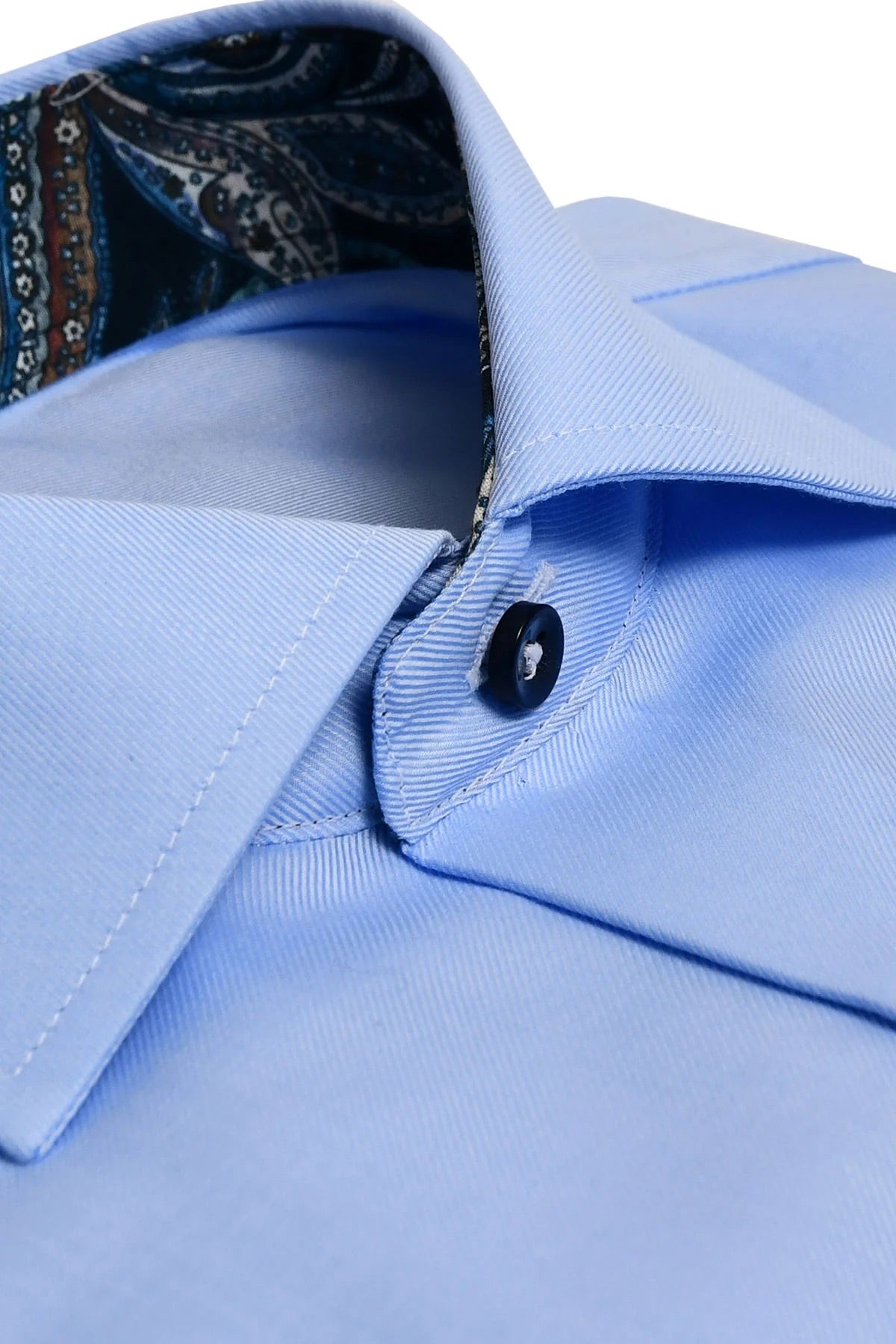 Light blue slim fit shirt with contrast details Lt. Blue