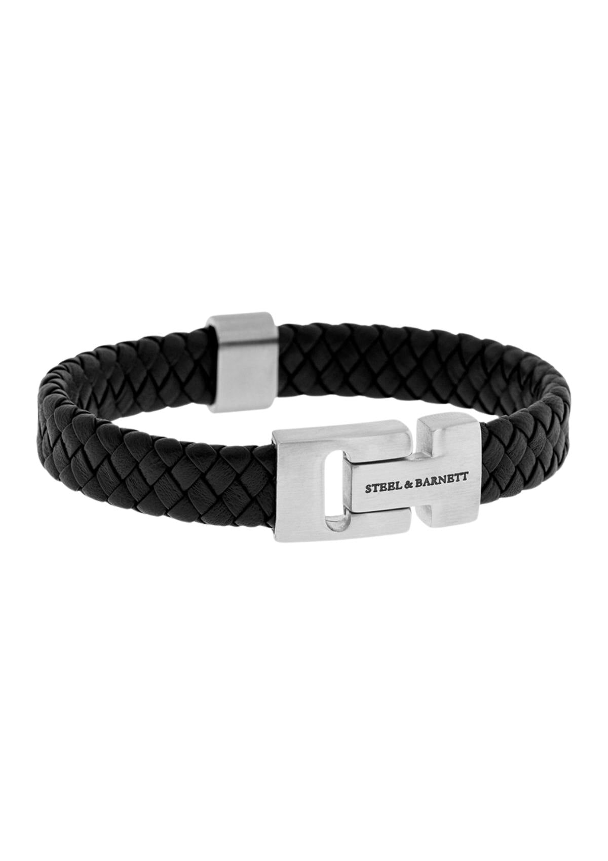 Leather Bracelet Harrison Black Silver