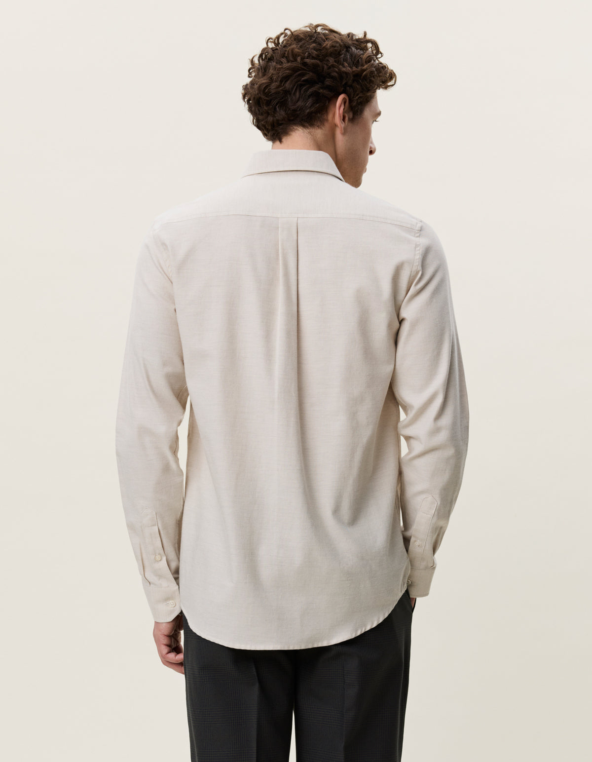 Soft Flannel Shirt Oyster Gray White