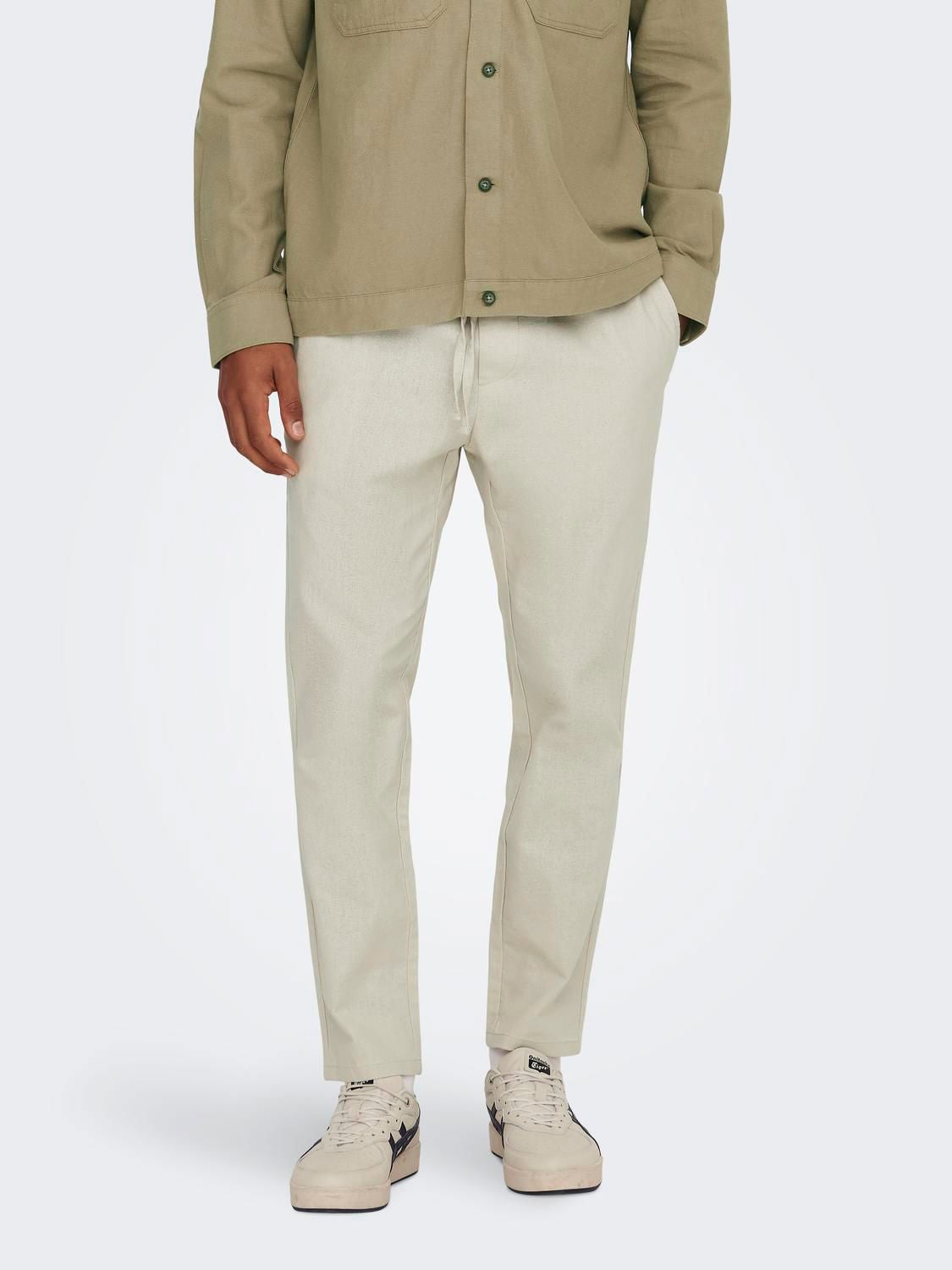 Onslinus Crop 0007 Cot Lin Pnt Noos Silver Lining