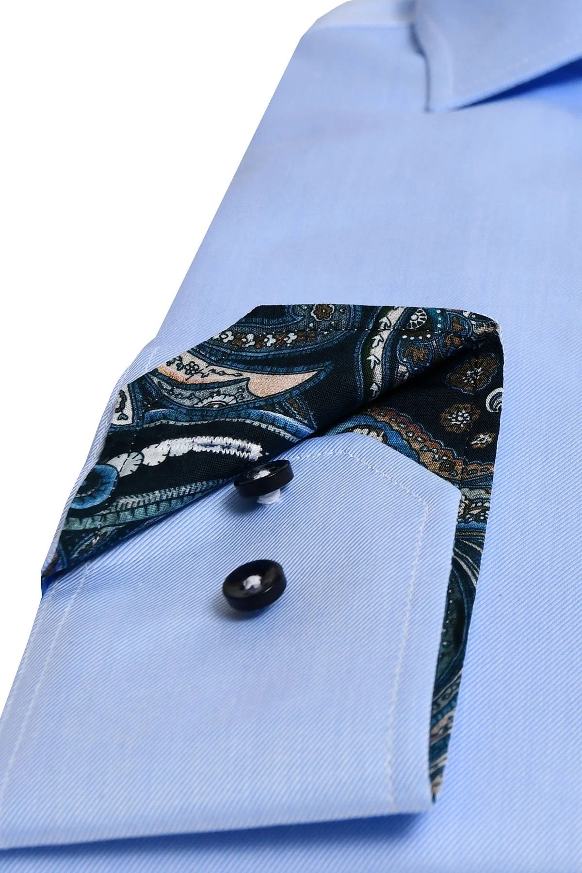 Light blue slim fit shirt with contrast details Lt. Blue