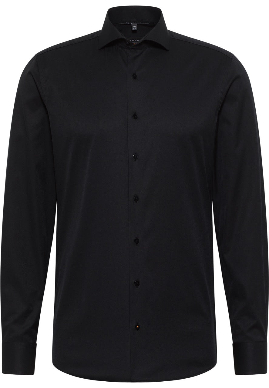 Basic slim shirt l/s F182 Black