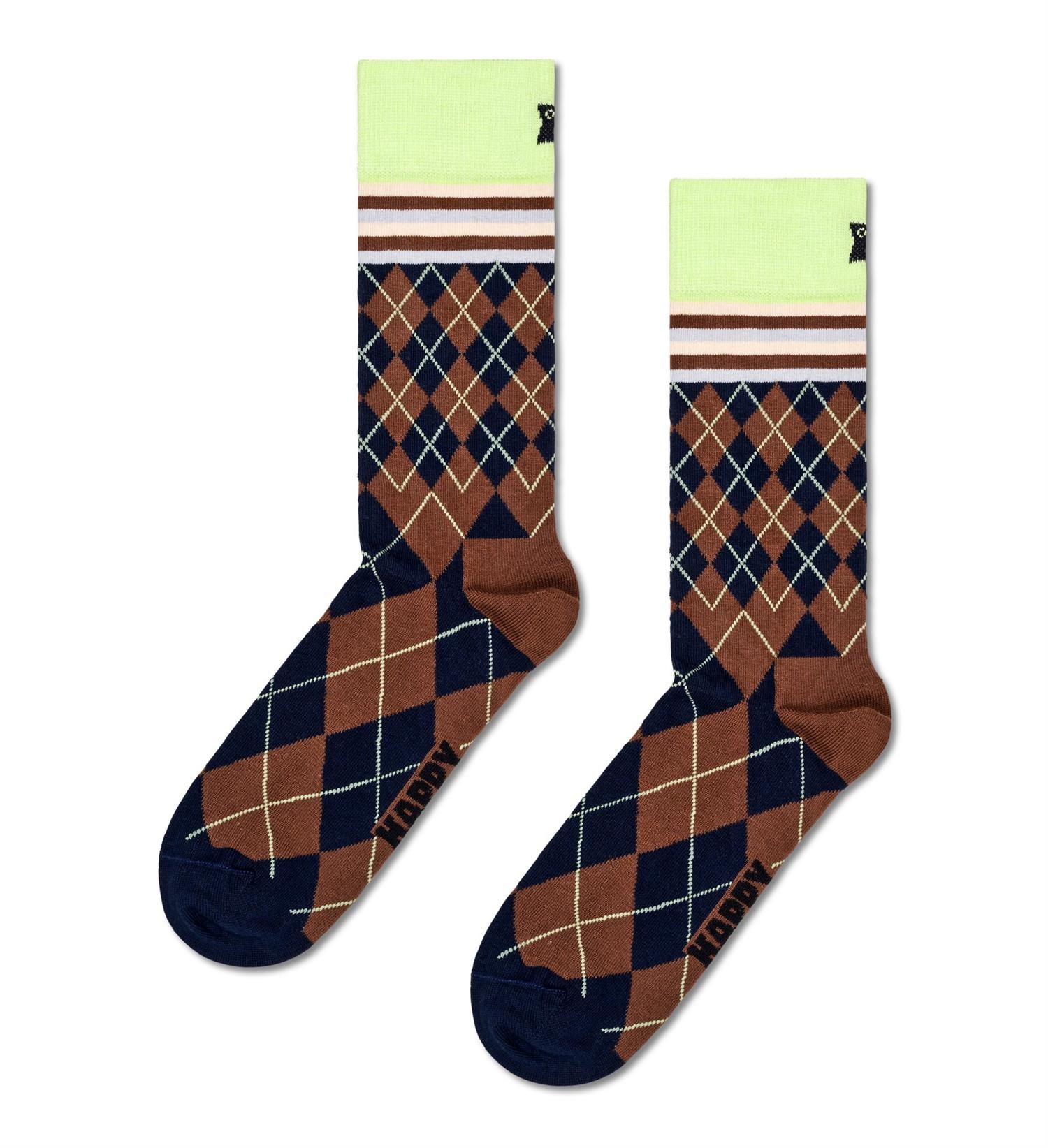 Mixed Argyle Sock Brun