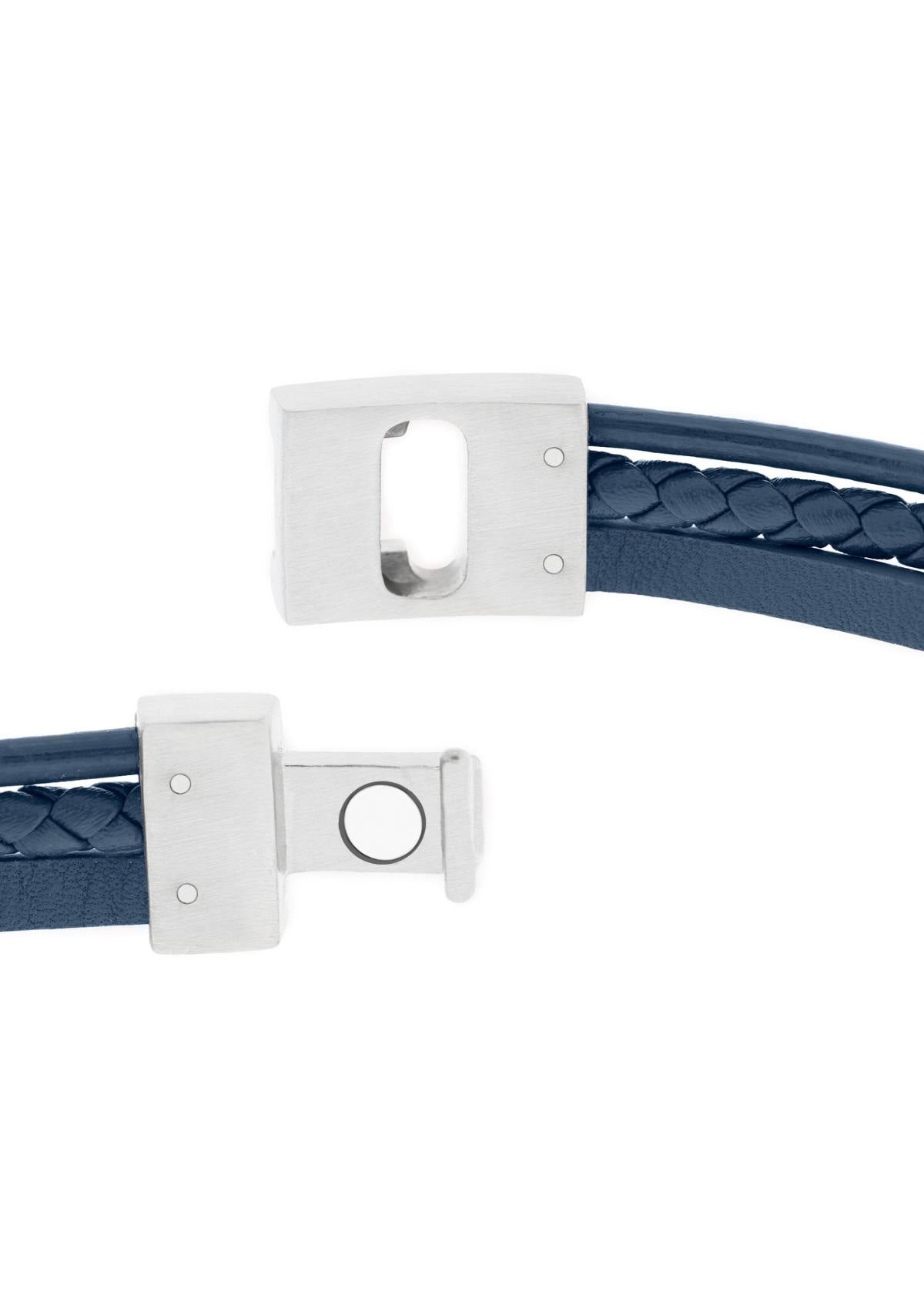 Leather Bracelet Casual Cole Jeans Blue