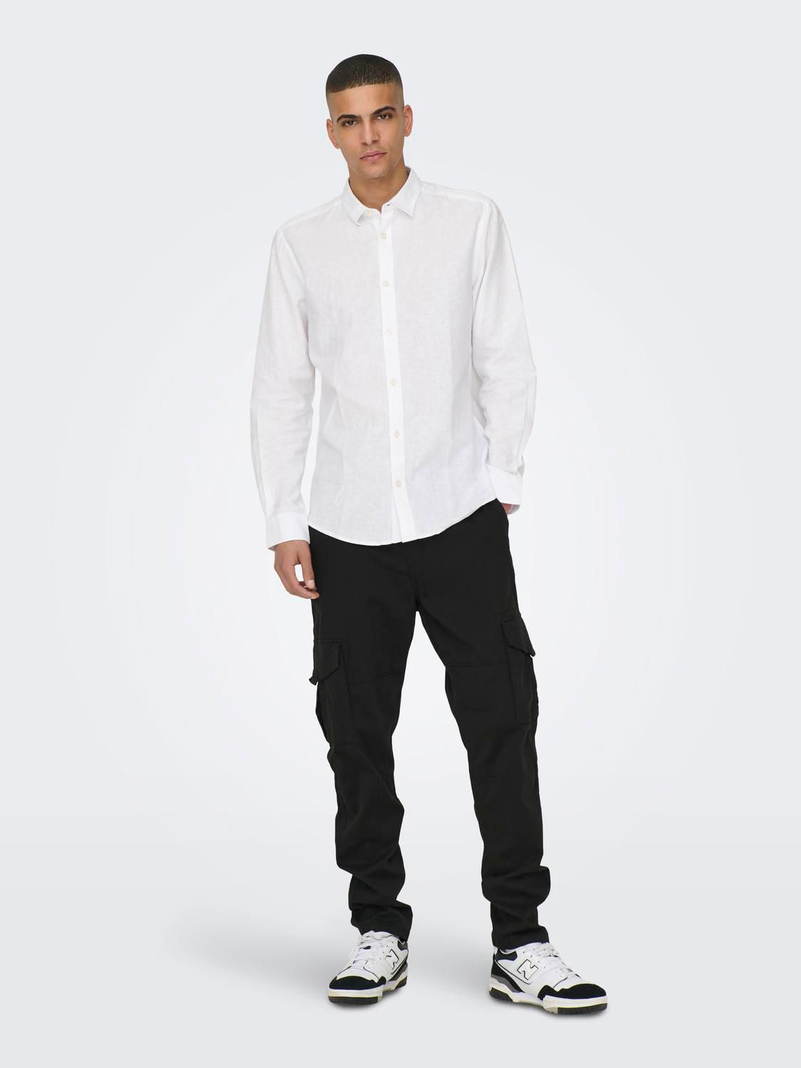 Onscaiden Life Ls Solid Linen Blend Noos White