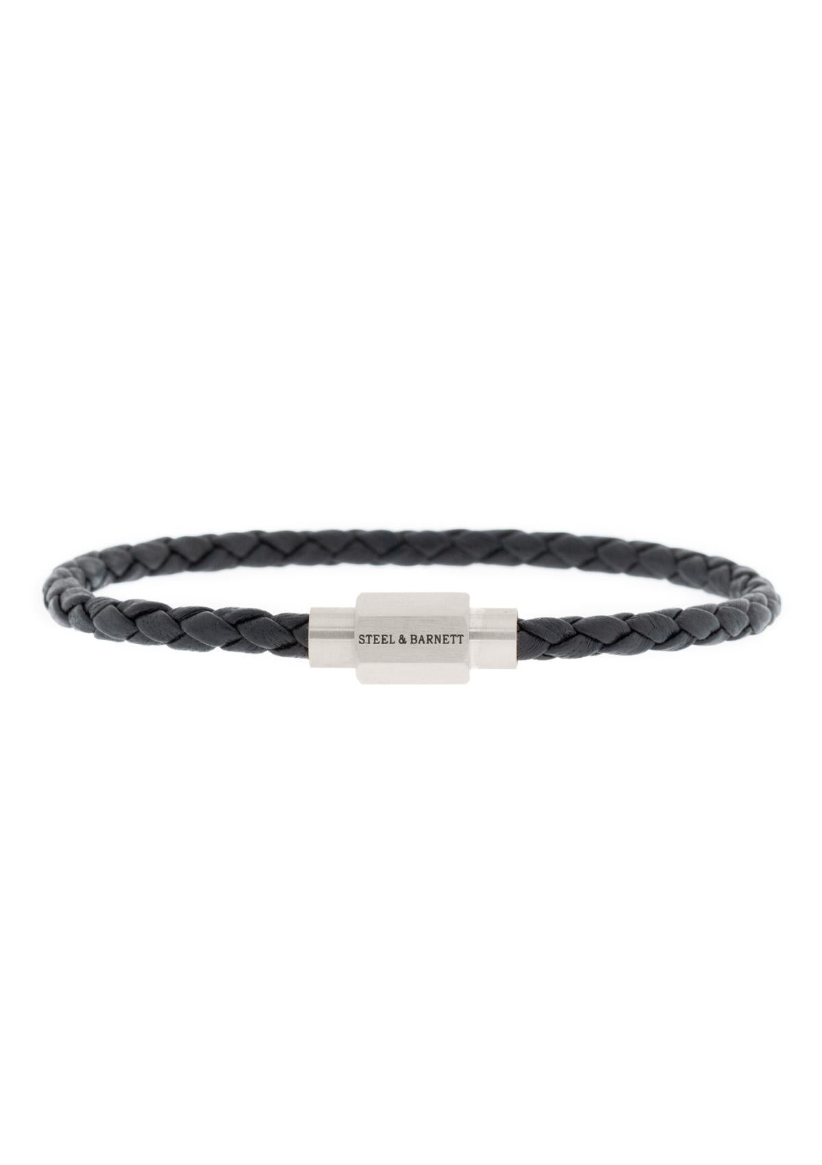 Leather Bracelet Luke Landon Black | Silver