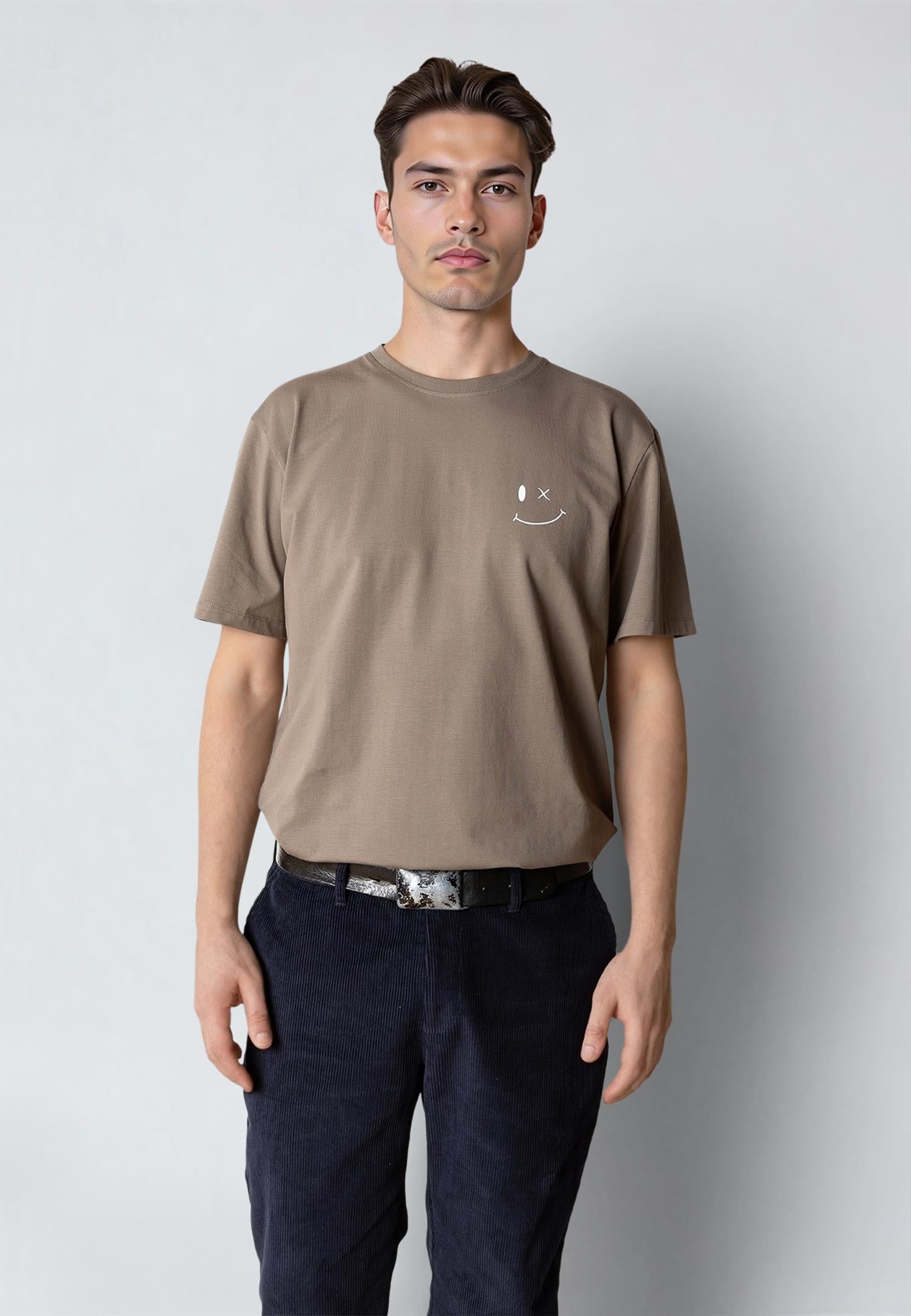 Patrick Organic Tee Brindle Beige