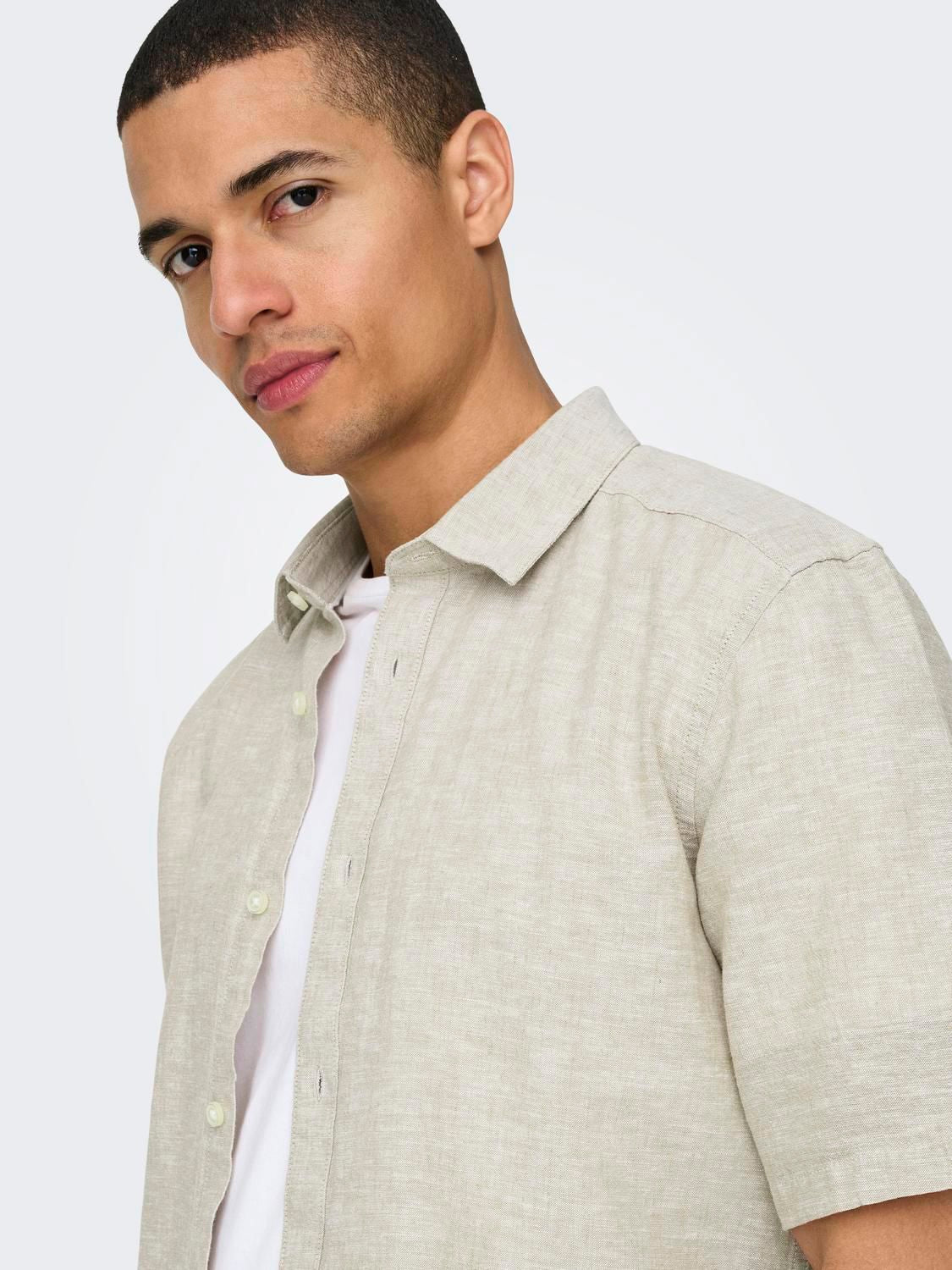 Onscaiden Life Ss Solid Linen Blend Noos Chinchilla