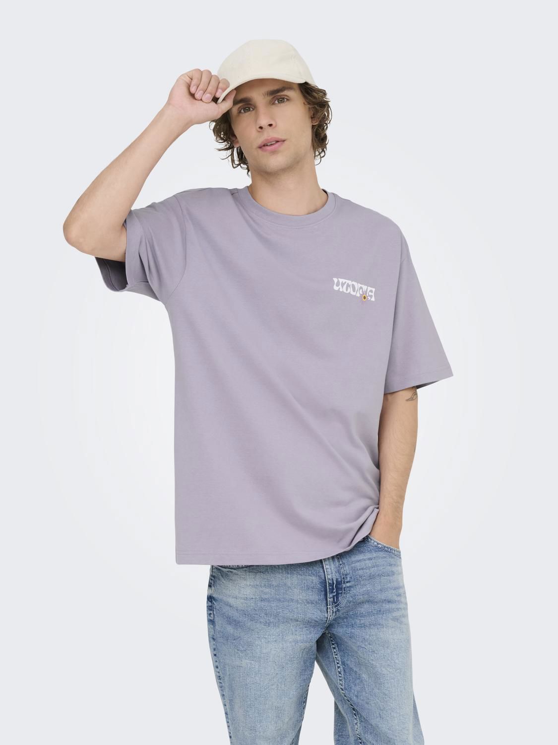 Onsfrank Rlx Ss Tee Noos Lavender Gray Lisboa