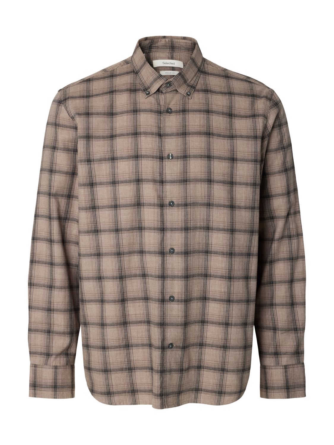 Slmcole-Jay Reg Melange Ls Shirt Noos Cornstalk Black