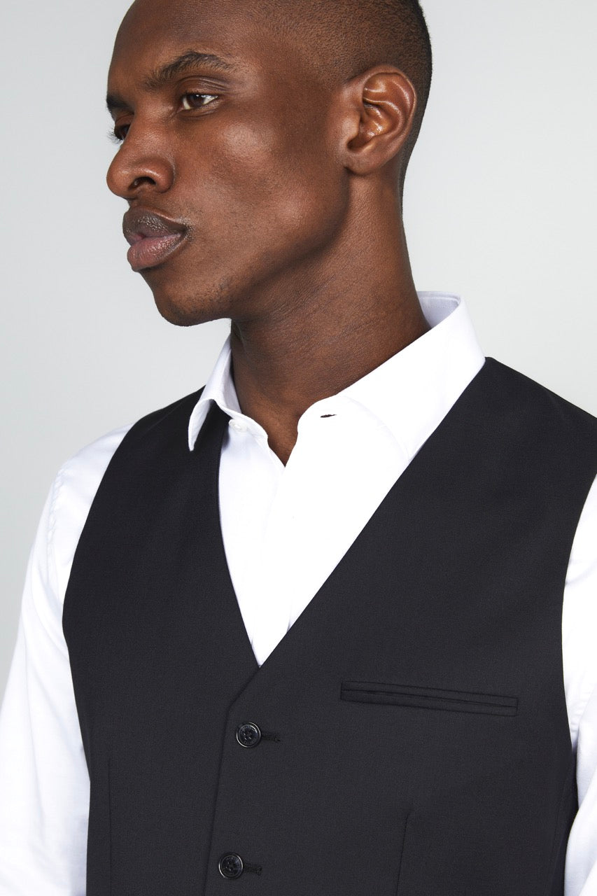 Breck Stretch Suit Vest Black