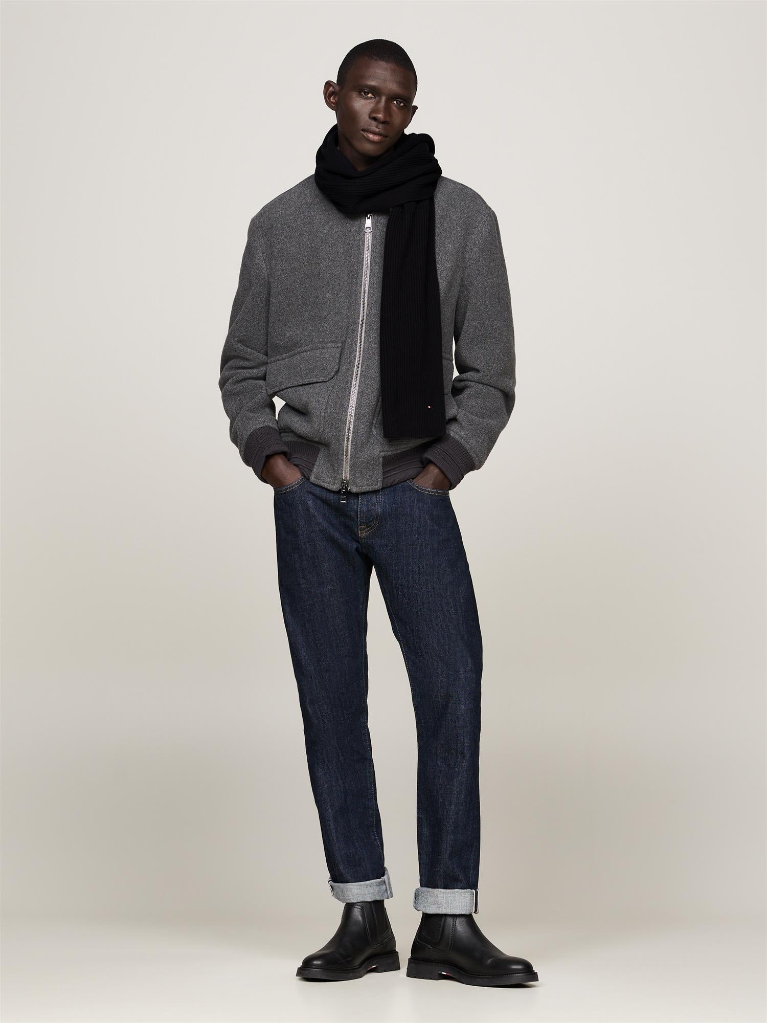 Th Flag Pima Cotton Cash Scarf Black