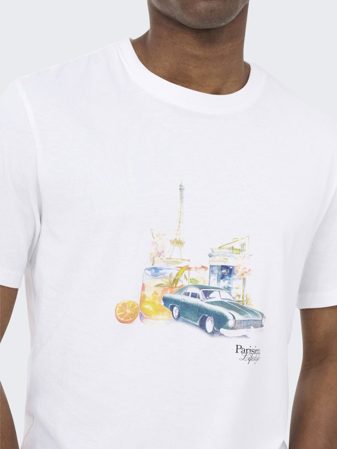 Onsmass Parisien Reg Ss Tee Vd Bright White Parisien