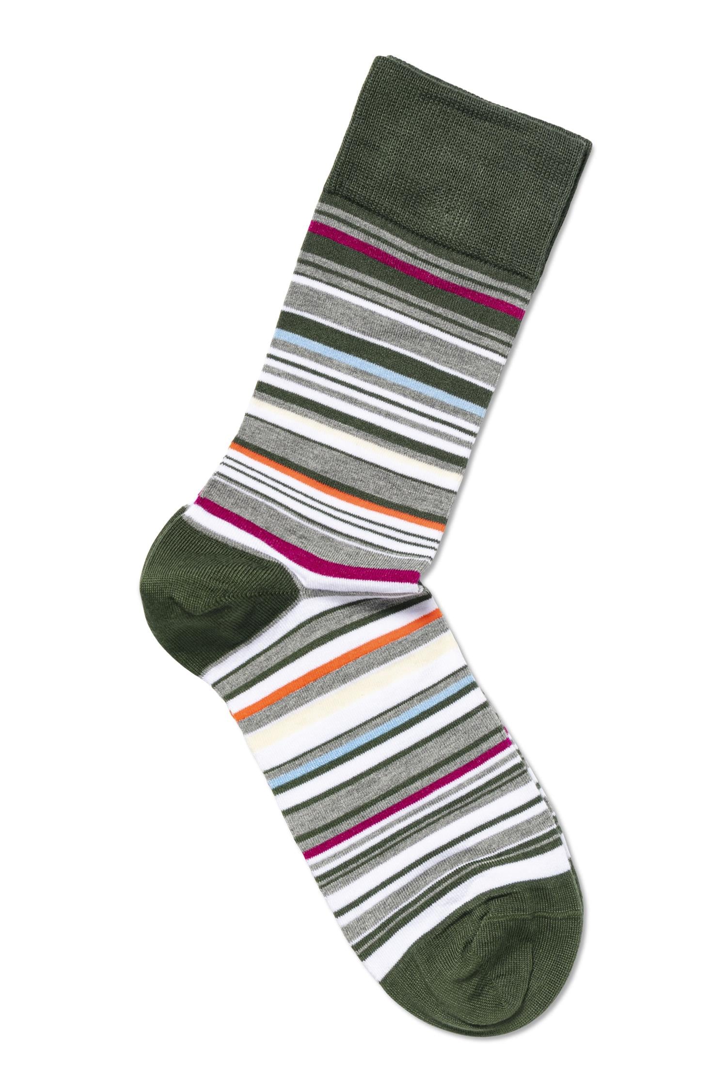Eton Bamboo Multi Stripe Olive