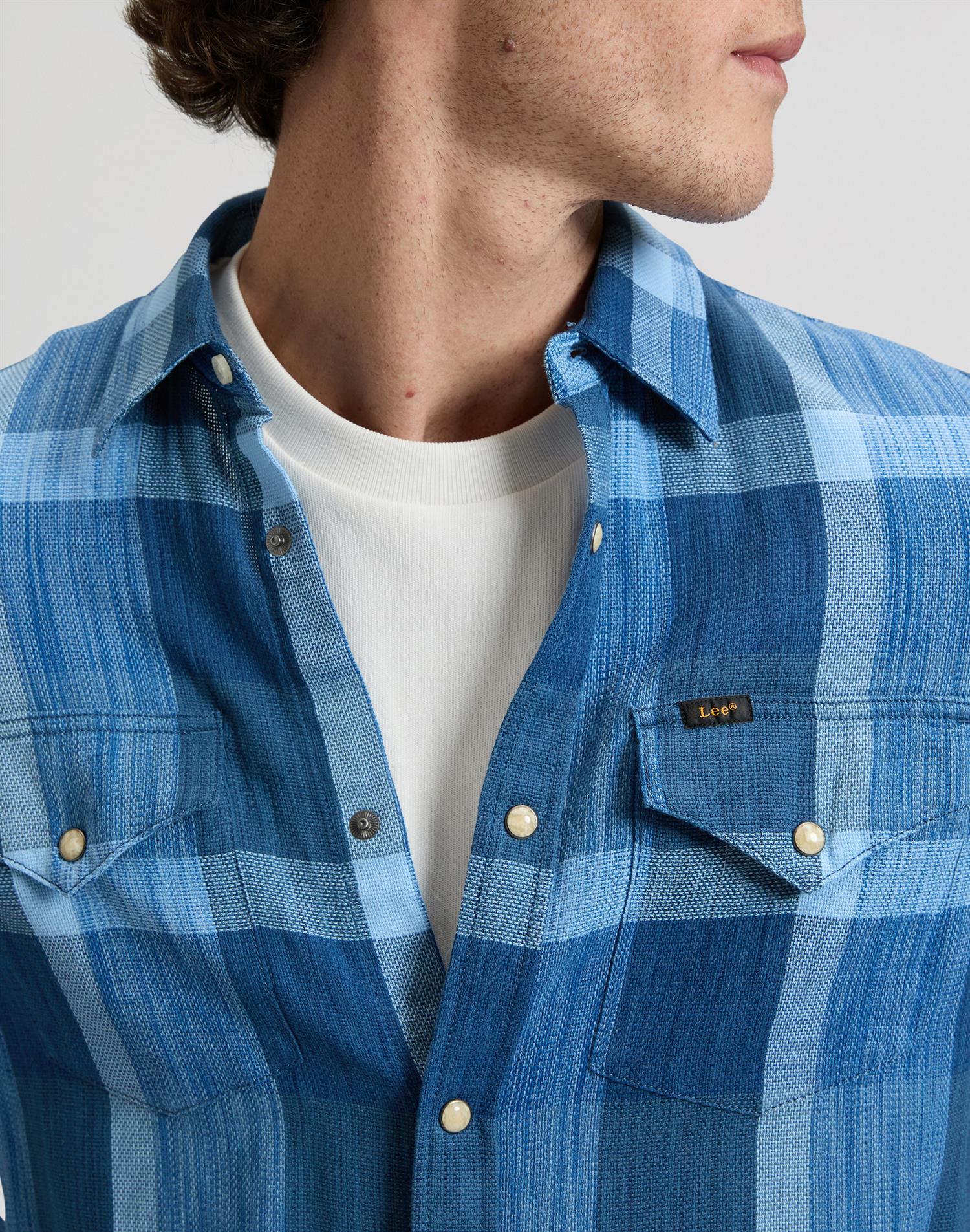 Clean western shirt Mørkeblå