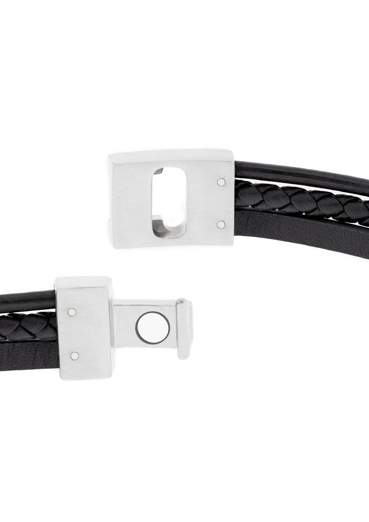 Leather Bracelet Casual Cole Black