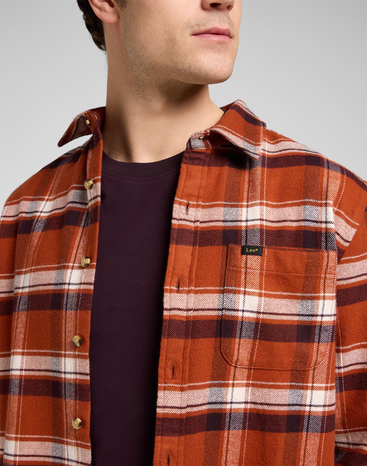 Meercantile shirt rusty clay Brown